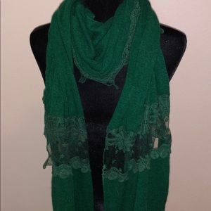 All scarves 2 for $10 Elegant Green Lace Scarf